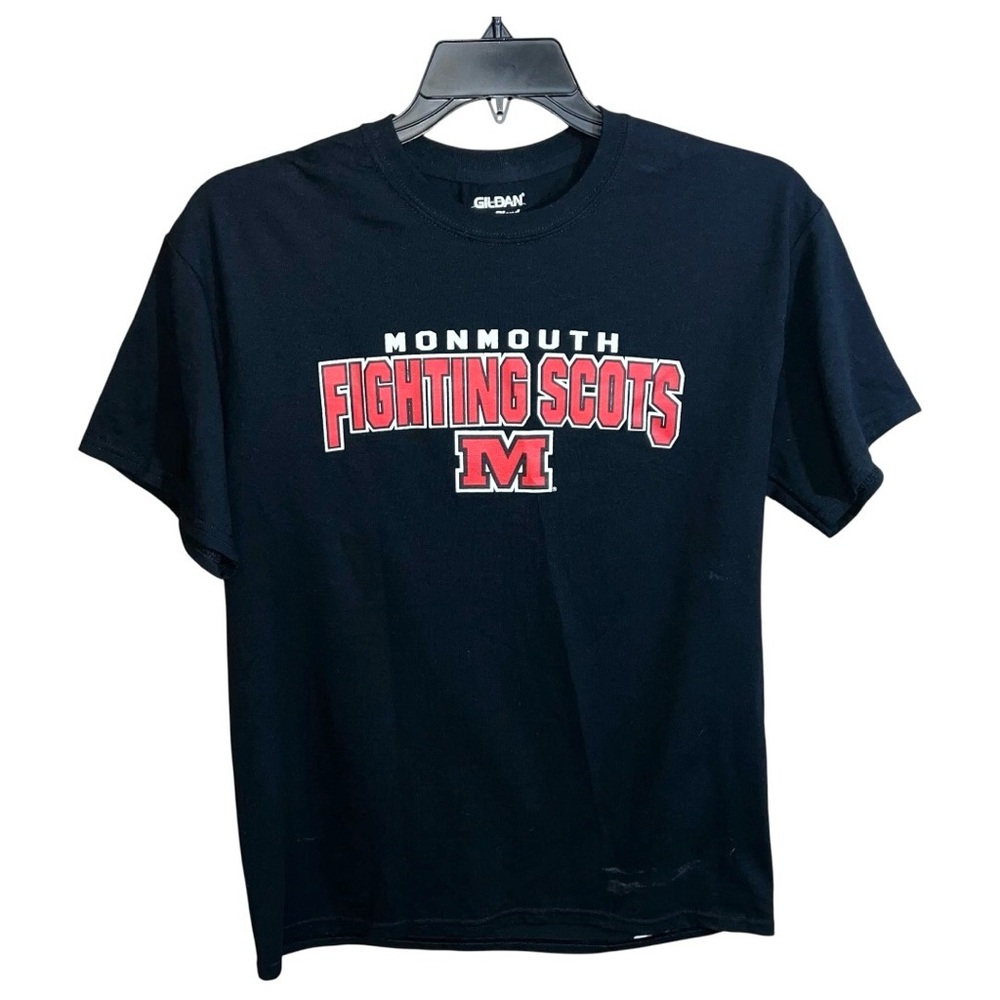 Gildan Shirt Men’s Size M Black Red Monmouth College Fighting Scots Short Sleeve